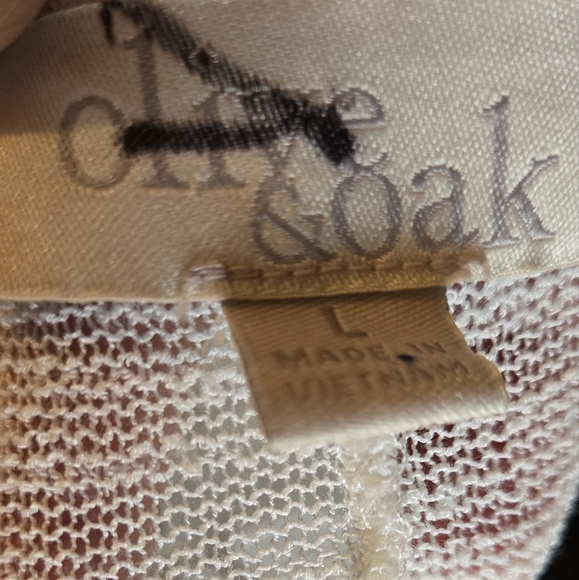 Olive & Oak White Sheer Long Sleeve Tunic/top SzL - Picture 7 of 8